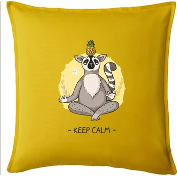 Polštář Yoga - keep calm kreslený - Polštář 50x50 - 50x50 - Pouze potah ( Žlutá )