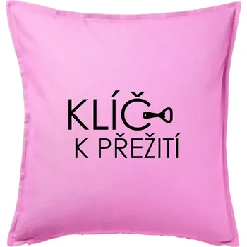Polštář Klíč k přežití otvírák - Polštář 50x50 - 50x50 - Pouze potah ( Růžová )
