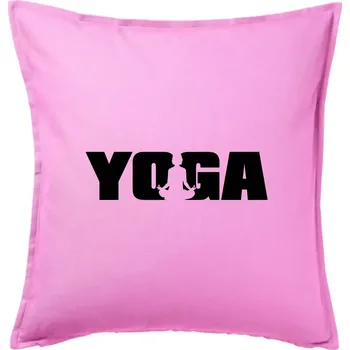 Polštář Yoga nápis - Polštář 50x50 - 50x50 - Pouze potah ( Růžová )