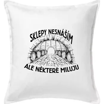 Polštář Nesnáším sklepy - Polštář 50x50 - 50x50 - Pouze potah ( Bílá )