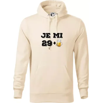 Pánská mikina Je mi 30 pivo - Mikina pánská Cape s kapucí - 5XL ( Mandlová )