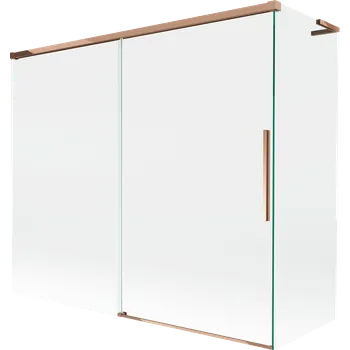 Vanová zástěna Mexen Rox L vanová zástěna 2-dílná posuvná 180 + 80 x 150 cm, čirá, růžové zlato - 8C9L-180-080-60-00 Vanové zástěny