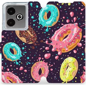 Pouzdro na mobilní telefon Flipové pouzdro Mobiwear - Realme GT 7 - VP19S Donutky (Knížkové flip pouzdro, obal, kryt na mobil Realme GT 7 - VP19S Donutky, materiál Umělá kůže + TPU - ochrana 360°, stojánek, silikonová vanička, magnetické zavírání)