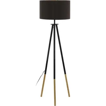 Lampička Eglo 55291 - Stojací lampa BIDFORD 1xE27/60W/230V černá/hnědá