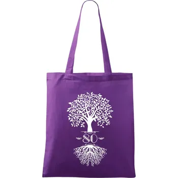Narozeninový strom 80 - Taška bavlněná - 42 x 38 cm ( Fialová )