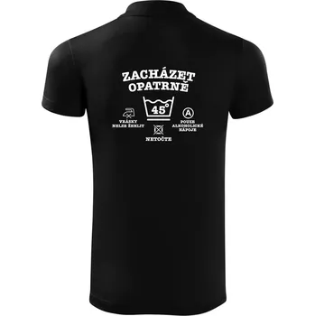 Pánská košile Zacházet opatrně 45 - Polokošile Victory sportovní (dresovina) - M ( Černá )