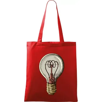 Retro žárovka - Taška bavlněná - 42 x 38 cm ( Červená )