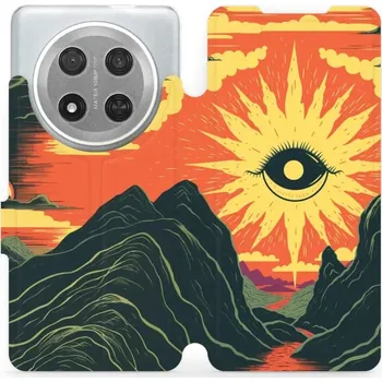 Pouzdro na mobilní telefon Flipové pouzdro Mobiwear - Honor Magic7 Lite 5G - VP55S Sluneční oko (Knížkové flip pouzdro, obal, kryt na mobil Honor Magic7 Lite 5G - VP55S Sluneční oko, materiál Umělá kůže + TPU - ochrana 360°, stojánek, silikonová vanička, magnetické zavírání)