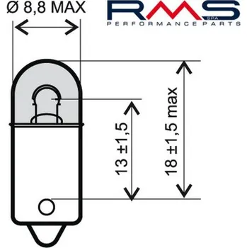 Osvětlení pro motocykl Přední světlo RMS 246510335 BA9S 6V 4W