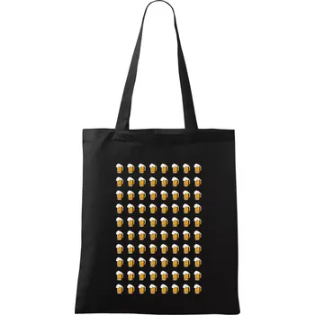 Nákupní taška Narozeniny - 80x pivo - Taška bavlněná - 42 x 38 cm ( Černá )