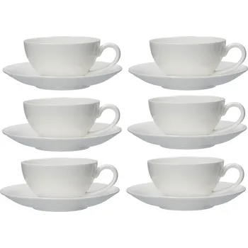 LA PORCELLANA BIANCA Essenziale 220 ml 6 ks. - porcelánové šálky na kávu a čaj s podšálky