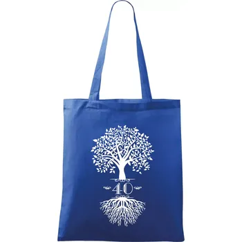 Narozeninový strom 40 - Taška bavlněná - 42 x 38 cm ( Královská modrá )