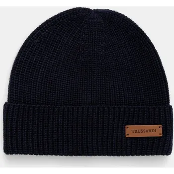 Čepice Čepice z vlněné směsi Trussardi E603C000002N námořnická modř 59X, vel. ONE SIZE