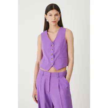 Dámská vesta Vesta Medicine dámská, fialová barva, jednořadá RW25-KZD200 45X, vel. S