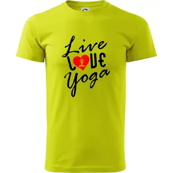 Live Love Yoga - Klasické pánské triko vyšší gramáže - 4XL ( Limetková )