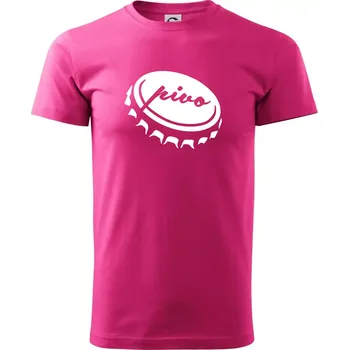 Pánské tričko Pivo zátka - Klasické pánské triko vyšší gramáže - L ( Purpurová )