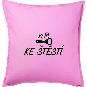 Polštář Klíč ke štěstí otvírák - Polštář 50x50 - 50x50 - Pouze potah ( Růžová )