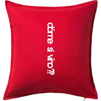 Polštář Dáme si víno? - Polštář 50x50 - 50x50 - Pouze potah ( Červená )