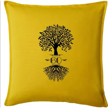 Polštář Narozeninový strom 60 - Polštář 50x50 - 50x50 - Pouze potah ( Žlutá )
