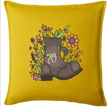 Polštář Stará bota 70 - Polštář 50x50 - 50x50 - Pouze potah ( Žlutá )