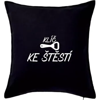 Polštář Klíč ke štěstí otvírák - Polštář 50x50 - 50x50 - Včetně výplně ( Černá )