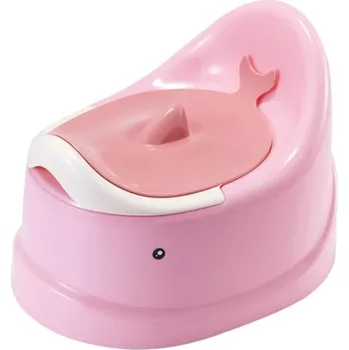 Nočník Dětský nočník 23,5 x 30 x 21,5 cm Růžový nočník s motivem velryby Kryt Odnímatelná nádoba Snadné čištění Pomůcka pro učení na nočník