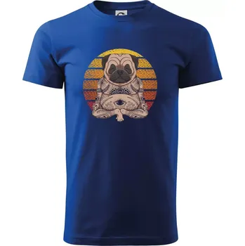 Yoga meditace - pug - Triko extra velké (5-8XL) - 6XL ( Královská modrá )