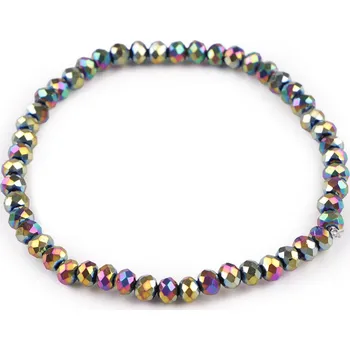 Náramek Náramek pružný z broušených korálků, malé, 8 multikolor AB