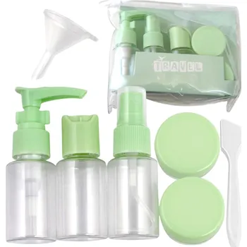 Organizér na kosmetiku Paradox Cestovní sada kosmetických nádobek a lahviček HOLIDAY / Zelená