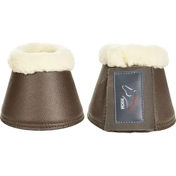 Koňské kamaše HKM Zvony HKM s beránkem Comfort syntetická kůže hnědé S