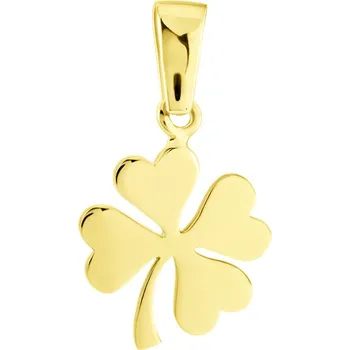 Přívěsek GEMMAX Zlatý přívěsek čtyřlístek – zlatý šperk ryzosti 585/1000 v Dárkovém balení s Certifikátem GUPYN-39521