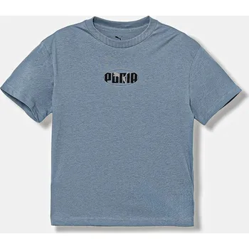 Dětské bavlněné tričko Puma ESS LOGO LAB Relaxed Execution Tee B 688984. modrá 55X, vel. 152