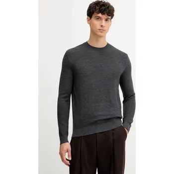 Pánský svetr Vlněný svetr Emporio Armani pánský, šedá barva, EM002196 AF13851 EM002196.AF13851 90X, vel. XL