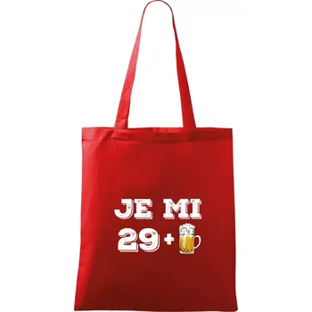 Nákupní taška Je mi 30 pivo - Taška bavlněná - 42 x 38 cm ( Červená )