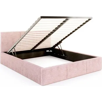 Postel Čalouněná postel FRESIA 140x200 s kovovým zdvižným roštem RŮŽOVÁ SZTRUKS