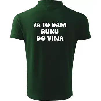 Pánská košile Za to dám ruku do vína - Polokošile pánská Pique Polo 203 - 5XL ( Lahvově zelená )