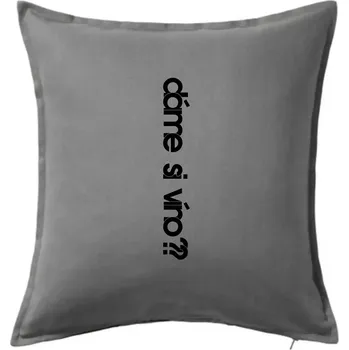 Polštář Dáme si víno? - Polštář 50x50 - 50x50 - Pouze potah ( Tmavě šedý melír )