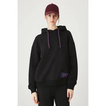 Dámská mikina Mikina Medicine dámská, černá barva, s kapucí, s aplikací RW25.BLD011 99X, vel. M