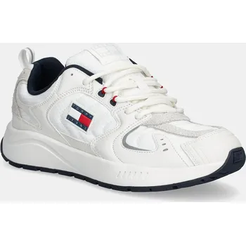 Pánské tenisky Tenisky Tommy Jeans TJM RUNNER MIX MATERIAL pánské, bílá barva, EM0EM01581 00X, EUR 46