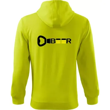 Pánská mikina Otvírák Beer - Mikina s kapucí na zip trendy zipper - S ( Limetková )