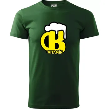 Pánské tričko Pivo vitamín B - Triko extra velké (5-8XL) - 7XL ( Lahvově zelená )
