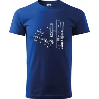 Pípa nákres - Triko extra velké (5-8XL) - 8XL ( Královská modrá )