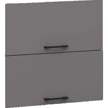 Kuchyňská skříňka Závěsná kuchyňská skříňka OLIVIA – 2 výklopná dvířka, 60x58cm | Bílá / Šedý grafit