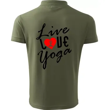 Pánská košile Live Love Yoga - Polokošile pánská Pique Polo 203 - 4XL ( Khaki )