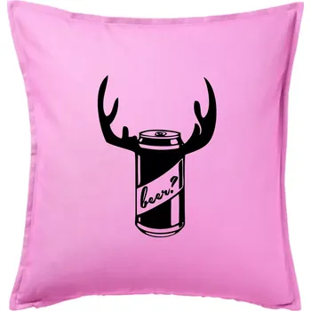 Polštář Pivo plechovka - Polštář 50x50 - 50x50 - Pouze potah ( Růžová )