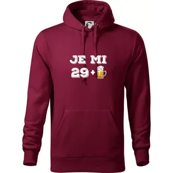 Pánské oblečení Je mi 30 pivo - Mikina pánská Cape s kapucí - 2XL ( Garnet )