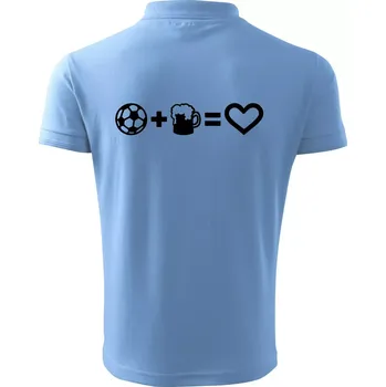Pánská košile Míč, pivo, srdce - Polokošile pánská Pique Polo 203 - 4XL ( Pyžamově světlá modrá )