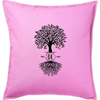 Polštář Narozeninový strom 30 - Polštář 50x50 - 50x50 - Pouze potah ( Růžová )