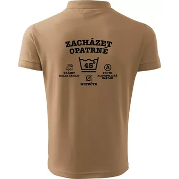 Pánská košile Zacházet opatrně 45 - Polokošile pánská Pique Polo 203 - 4XL ( Písková )