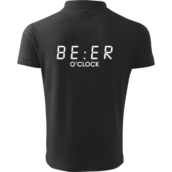 Pánská košile Beer hodiny - Polokošile pánská Pique Polo 203 - 4XL ( Dřevěné uhlí )
